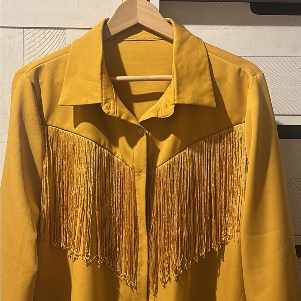 Yellow Fringe Blouse